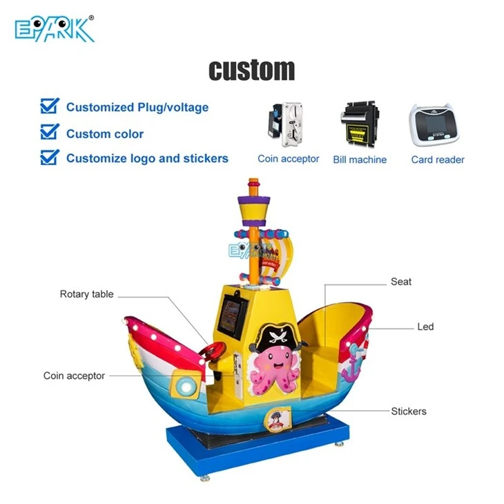Interactive Pirate Kiddy Ride Machine for Malls & FECs factory